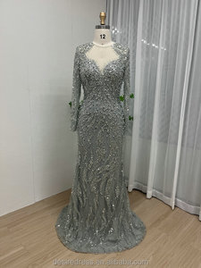 MS66014-<span class=keywords><strong>3</strong></span> New Arrival Luxo Frisado Lantejoulas Mangas Compridas Handmade Dubai Vestido de Noite Muçulmano Mulheres Árabes Musilmah Vestido <span class=keywords><strong>Prom</strong></span> - Product Image 2