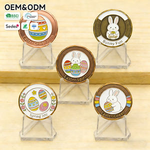 Moneda Conmemorativa de Metal Plateado de 36 mm con Diseño de Conejo de Pascua y Huevo, Fundida a Presión y Pulida, con Temática de Pascua - Product Image 2