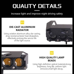 หลอดไฟหน้ารถยนต์ Sanvi S005 Five Eye Spotlight LED สีขาวเหลืองแบบสองสี ไฟสปอร์ตไลท์ LED สำหรับรถยนต์ - Product Image 2