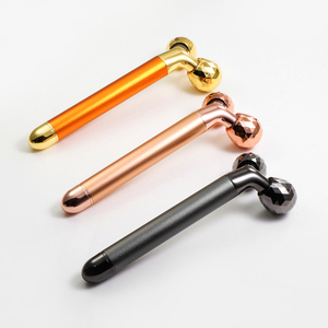 Logotipo personalizado Gold Energy Beauty Bar Face Lifting 3D Rodillo Masajeador Micro Vibración eléctrica Cuello Adelgazamiento Función manual - Product Image 5