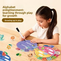 Buku Aktivitas Menjiplak Huruf Montessori, Buku Stiker yang Dapat Digunakan Kembali, Buku Tenang untuk Anak, Pengenalan Huruf Alfabet, OEM