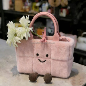 Peluche tote borsa di capacità Simple pelosa borsa per le donne inverno