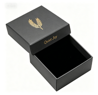 Boîte en papier mat bicolore, personnalisée avec estampage à chaud, motif unique, petite boîte cadeau carrée vide pour bijoux