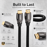 Kabel Nilon Terjalin 8K untuk 2.1 Ultra High Speed 48Gbps dengan Pelindung Kombinasi untuk Monitor & Proyektor