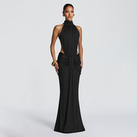 Nouvelle Robe Longue de Soirée Élégante et Moderne pour Femme Enceinte, Coupe Trapèze, Sexy, Chic, Ajustée, Dos Nu, Idéale pour l'Été et les Banquets