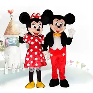 Custom Muis Mascotte Kostuum/Mickey En Minnie Mascotte Kostuum Voor Feest Handgemaakte Aangepaste Logo Unisex Dier