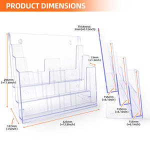 Organisateur de <span class=keywords><strong>présentoir</strong></span> de brochure de 8.5x11 pouces pour le livret de bureau de magazine de flyer de menu - Product Image 3