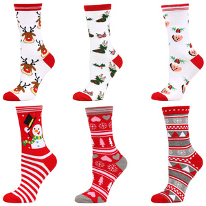 Bonne année noël vacances chaussettes tricot <span class=keywords><strong>fantaisie</strong></span> dessin animé doux coton adulte femmes hommes chaussettes de noël - Product Image 2