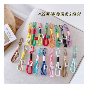 Sangles de poignet tissées à blocs de couleurs à la mode pour hommes et femmes téléphones portables cartable et pendentifs porte-clés - Product Image 3