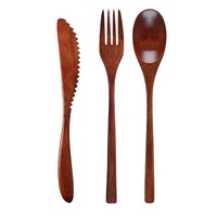 Vente chaude en gros OEM ODM couteau en bois cuillère fourchette baguettes ensemble de vaisselle d'extérieur portable pour la cuisine et la maison