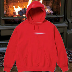 Per Supme felpa con cappuccio piena serie con fodera in pile ricamata per l'inverno 19 fw23fw ampia scatola di fiori di anacardi classico giunto - Product Image 6