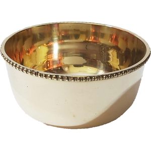 PARIJAT Artisanat Bol à mélanger en métal en laiton de taille moyenne Salade Oeuf Battre Décoratif Cuisine Servir Bonbons Bol de service - Product Image 5