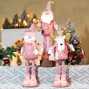 Long Leg Christmas Plush Doll Snowman Santa Claus Christmas Doll Standing Plush Toy for <b>Holiday</b> Winter Home Decoration - Product Image 1