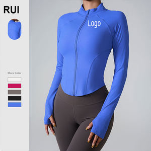 เสื้อแจ็คเก็ตออกกำลังกายผู้หญิง RUIQUWIN แบบมีซิป ผ้ายืดหยุ่นสูง นุ่ม สแปนเด็กซ์ ระบายอากาศได้ดี เป็นมิตรกับสิ่งแวดล้อม แห้งเร็ว เหมาะสำหรับเล่นโยคะ กันลม และให้ความอบอุ่น - Product Image 1