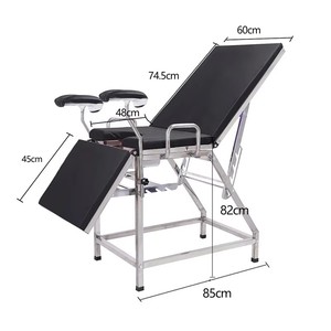 Lettino Ginecologico e Ostetrico Manuale in Metallo di Grado Clinico per Uso Medico Domestico - Product Image 1