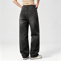 Jean baggy pour homme, coupe droite, style streetwear, tenue décontractée