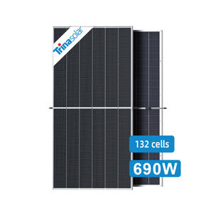 Panel solar bifacial Trina más grande 710W 700W 690W 685W media celda solar 10kw precio - Product Image 1