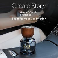Diffuseur d'arômes sans flamme en verre avec couvercle en bois pour voiture, aromathérapie longue durée, parfum léger, ensemble d'huiles essentielles en rotin pour la maison