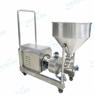 Hot sales high shear homogenizer emulsifying machine for cream food grade Powder in-line homogenizer pump with hopper
