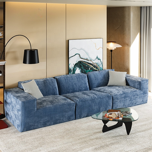 Italie Design Simple Canapé Doux Canapé Sectionnel Bleu Meubles De Salon Moderne Deep Seat Modulaire Compressé Canapé Ensemble Meubles - Product Image 1