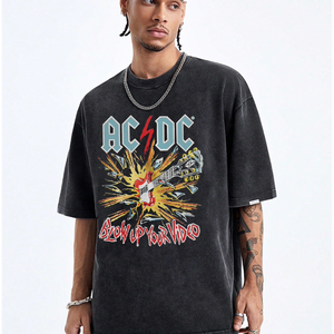 Maglietta <span class=keywords><strong>AC</strong></span>/DC Band Retrò Americana Vintage con Cartoni Animati, Unisex, in Puro Cotone Traspirante, Stile Rock a Maniche Corte - Product Image 5