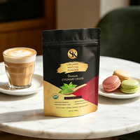 Sachet d'emballage personnalisé en film polyester thermoscellé, de qualité alimentaire, avec fermeture éclair verticale, résistant à l'humidité, pour poudre de matcha et de chocolat