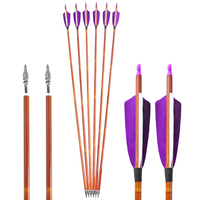 Équipement de chasse colonne vertébrale 500 arbre de flèche mixte avec plume réelle de 4 "pour accessoires de tir à l'arc