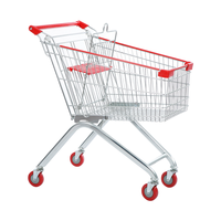 Chariot de courses en fil style européen personnalisé, accessoire de supermarché, pratique, 100 L