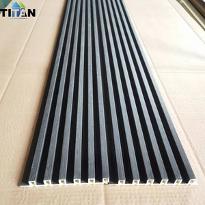 Panel <span class=keywords><strong>de</strong></span> TV <span class=keywords><strong>de</strong></span> Madera con Revestimiento <span class=keywords><strong>de</strong></span> PVC WPC, Panel <span class=keywords><strong>de</strong></span> Pared Acanalado para Interiores - Product Image 4