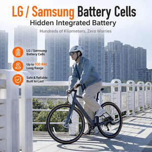 Bicicletta <span class=keywords><strong>Elettrica</strong></span> da Città <span class=keywords><strong>28</strong></span> Pollici con Batteria al Litio 36V 10Ah, Sensore di Coppia, Cambio Shimano a 9 Velocità, Telaio in Fibra di Carbonio, Autonomia 50-60km - Product Image 5