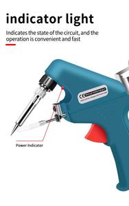 Chauffage interne pistolet à <span class=keywords><strong>souder</strong></span> <span class=keywords><strong>100W</strong></span> 110V norme américaine et européenne alimentation automatique en étain ensemble de <span class=keywords><strong>fer</strong></span> à <span class=keywords><strong>souder</strong></span> électrique - Product Image 4
