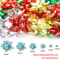 Vente en gros de nœuds en ruban floral mini étoile de 2,5 pouces en polypropylène, personnalisables, lavables, pour emballages cadeaux, Noël