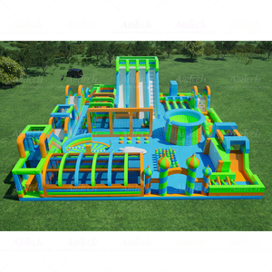 Parque de Diversiones Inflable Comercial, Centro de Entretenimiento Inflable Ninja Warrior, <span class=keywords><strong>Casa</strong></span> de Brinco Grande para Adultos, Juego al Aire Libre - Product Image 2
