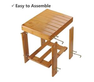 Bamboo Step <strong>Stool</strong> <strong>Bathroom</strong> Foot <strong>Stool</strong> <strong>for</strong> Mudroom Foyer Entryway Shoe Bench - Product Image 4