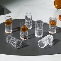 0,7 oz geëtst shotglas met zware bodem, mini whisky proefglazen, shooterglas