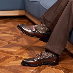 Nuevos Zapatos Formales de Negocios para Hombre, Estilo Británico, con Cierre de Cordones, Punta Cuadrada, Diseño de Parches, Ligeros, Antideslizantes, Cómodos y Transpirables - Product Image 2