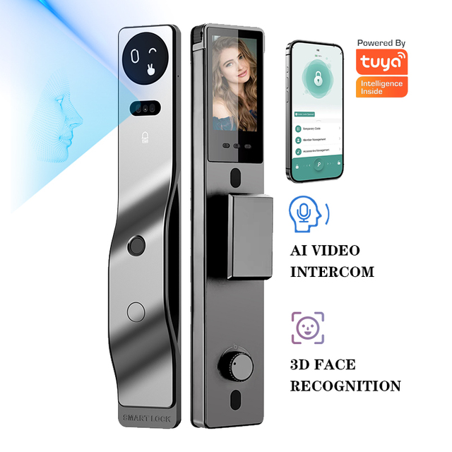 3D Face Recognition Electronic Smart Door Lock with Palm Vein Password Fingerprint for Main Door Security
