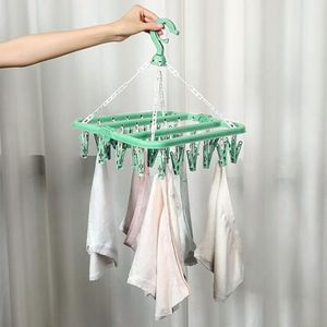 Folding Hanging Clothes <strong>Hanger</strong> with 32 <strong>Clips</strong>, Multifunctional Windproof Socks <strong>Clip</strong>, Drying Clothes <strong>Hanger</strong> for Household Use - Product Image 6