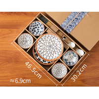 Vente en gros Style japonais 4.5 pouces emballage personnalisé bol en céramique coffret cadeau vaisselle et assiettes en porcelaine ensembles de vaisselle