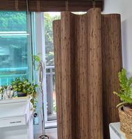 Paravent pliable en bambou de style moderne, surface en bois, design naturel, séparateur de pièce multifonctionnel