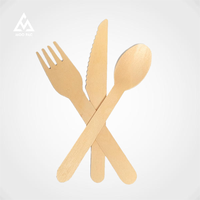 Ensembles de couverts jetables compostables en bois bambou amidon de maïs couteau fourchette cuillère ensembles de couverts