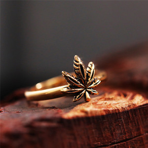 Maple Leaf Pattern Mini Women Ring Unique Craft Design Daily Stackable All-match Pinky Finger Jewelry Gift - Product Image 6