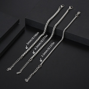 Bracciale a catena a maglie quadrate in titanio puro di grado medicale con design regolabile, gioiello classico minimalista per uomo e donna, conforme alle norme. - Product Image 2