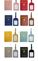 Passeport de voyage en cuir PU avec logo personnalisé Set d'étiquettes pour bagages Porte-carnet de passeport Bonbons pour carte de visite