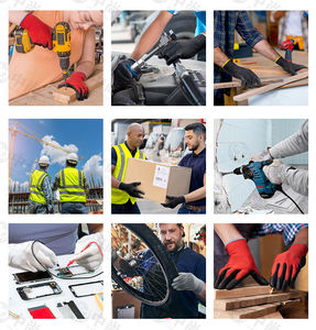 Gran oferta de guantes cálidos de invierno para jardín, espuma de látex marrón con puntas de dedos gruesas y equipo de protección Industrial recubierto de Palma - Product Image 5