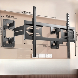 <span class=keywords><strong>Support</strong></span> <span class=keywords><strong>mural</strong></span> pour téléviseur en acier, compatible avec les écrans plats de 32 à 100 pouces, <span class=keywords><strong>pivotant</strong></span>, inclinable, mouvement complet, avec conception à double base - Product Image 6