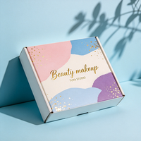 Boîte cadeau auto-érectible en carton ondulé écologique, portable, haut de gamme, personnalisée, imperméable, imprimée en quadrichromie avec motif floral
