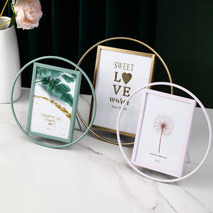 Moderno oro nero 6 pollici 7 pollici cornice quadrata in metallo su misura in lega di vetro da tavolo cornice per la casa in alluminio - Product Image 5