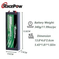 Lipo paket baterai mobil Rc, mobil Rc 2S 7.6V 100C 8000mAh OEM baterai Lipo dapat diisi ulang casing Keras baterai RC Lipo
