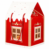 Élégante boîte cadeau rouge avec fenêtre en forme de cœur, personnalisable, pour mariage, fête, ou événementiel, en carton rigide, idéale pour les entreprises.